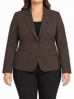 Cintas Women’s Brown Wool Blend Blazer – Size 12 (XL)
